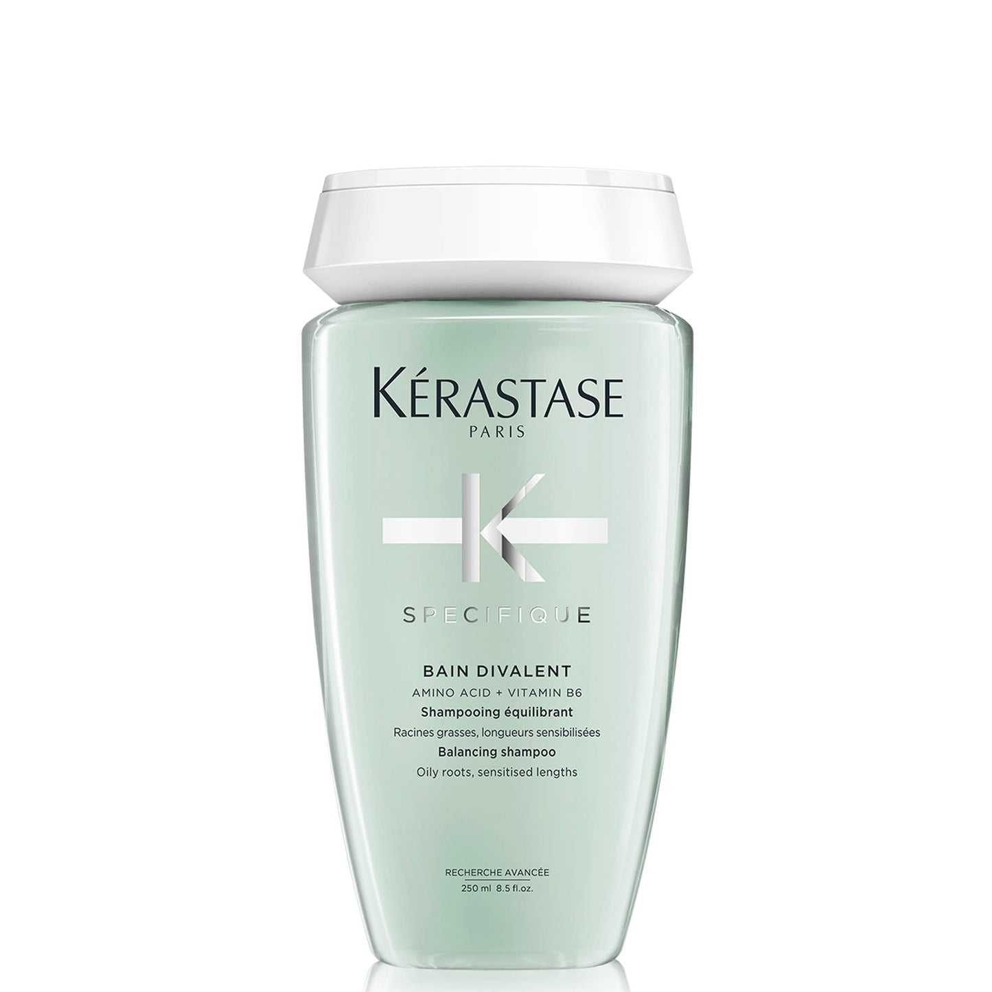 Kérastase Spécifique, Champú Equilibrante Desenredante, Para Raíces Grasas y Cabello Sensible, Bain Divalent, 250 ml